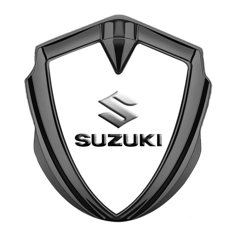Suzuki Seitenflugel Emblem Aufkleber  Graphit Tonfarbe Weiss Auflage
