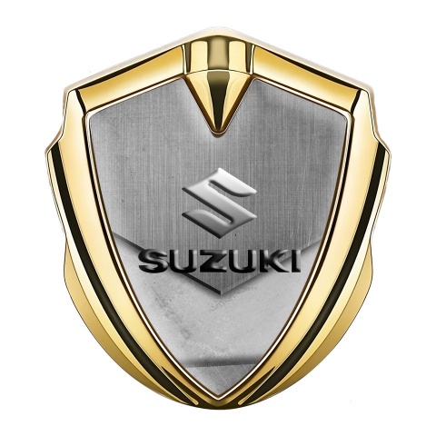 Suzuki Abzeichen selbstklebend Goldtonfarbe Asphalt Textur Auflage