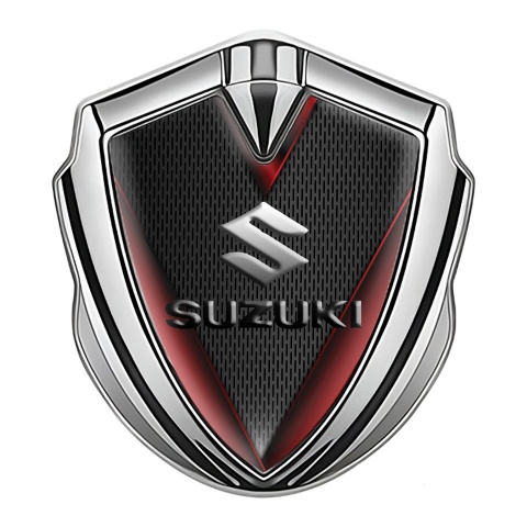 Suzuki Emblem Auto Zeichen Silbertonfarbe Rote Flugel Effekt Auflage