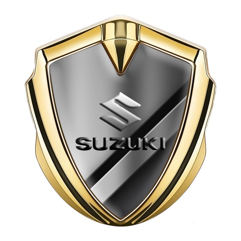 Suzuki Emblem Aufkleber Autozubehor Goldtonfarbe Diagonale Elemente Auflage