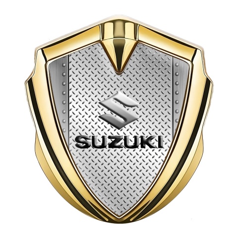 Suzuki Seitenflugel Emblem Aufkleber Goldtonfarbe Industrieboden Auflage