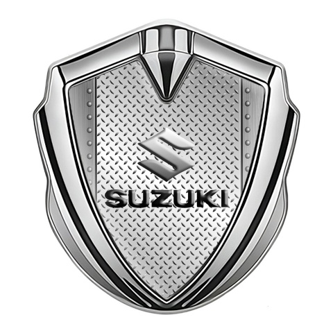 Suzuki Seitenflugel Emblem Aufkleber Silbertonfarbe Industrieboden Auflage
