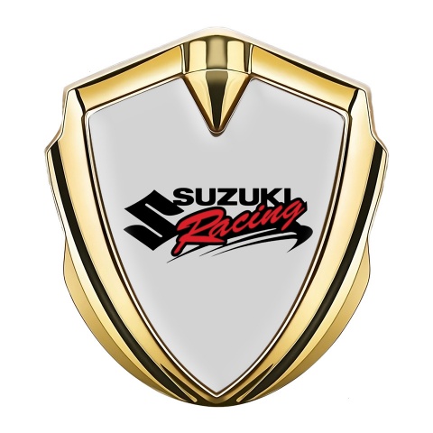 Suzuki Emblem Aufkleber Autozubehor Goldtonfarbe Grau Fundament Racing Logo