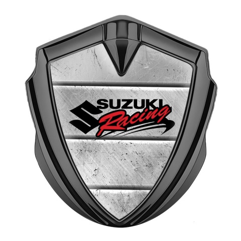 Suzuki Emblem Abzeichen selbstklebend Graphit Tonfarbe Steinteile Fundament mit Racing Logo Motiv