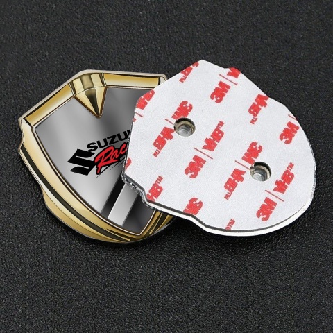 Suzuki Emblem Aufkleber Autozubehor Goldtonfarbe Diagonale Paneele mit Racing Logo