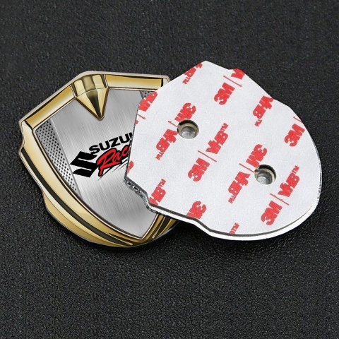 Suzuki Selbstklebendes Metallaufkleber Emblem Goldtonfarbe Metal Mesh mit Metal Panel still
