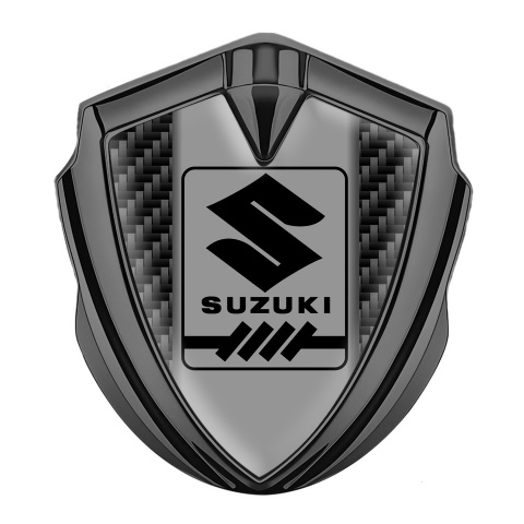 Suzuki Emblem Abzeichen Graphit Tonfarbe Schwarz Kohlenstoff Grau logo Panel