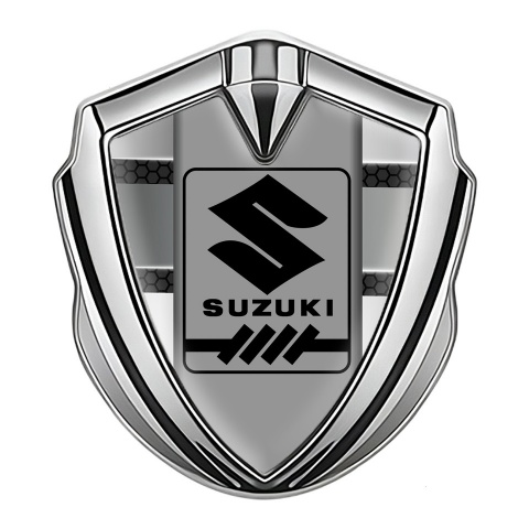 Suzuki Selbstklebendes Metallaufkleber Emblem Silbertonfarbe Metall Band basis
