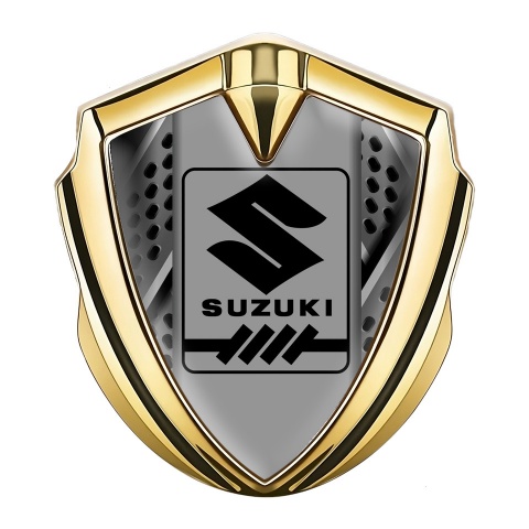Suzuki Seitenflugel Emblem Aufkleber Goldtonfarbe Gitter Elemente Design