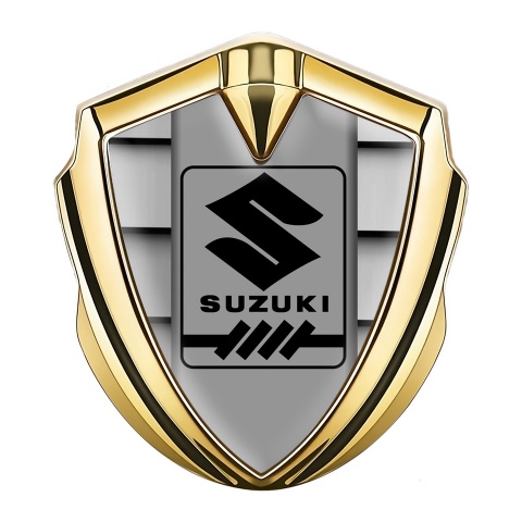 Suzuki Emblem Abzeichen Goldtonfarbe Grau Auto Gitter Design