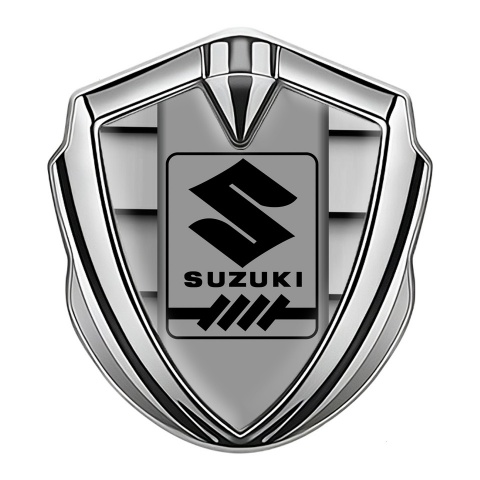 Suzuki Emblem Abzeichen Silbertonfarbe Grau Auto Gitter Design