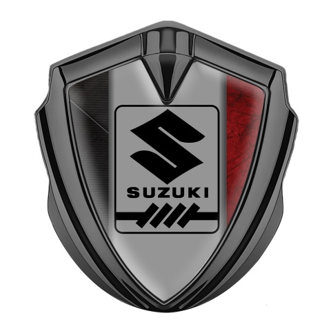 Suzuki Seitenflugel Emblem Aufkleber Graphit Tonfarbe Zerkratzt basis Effekt mit Grau Logo Panel