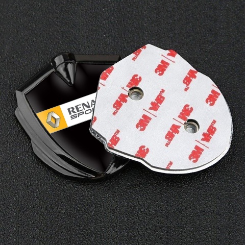 Renault Emblem Abzeichen Graphit Tonfarbe Schwarz Basis mit Sport Logo