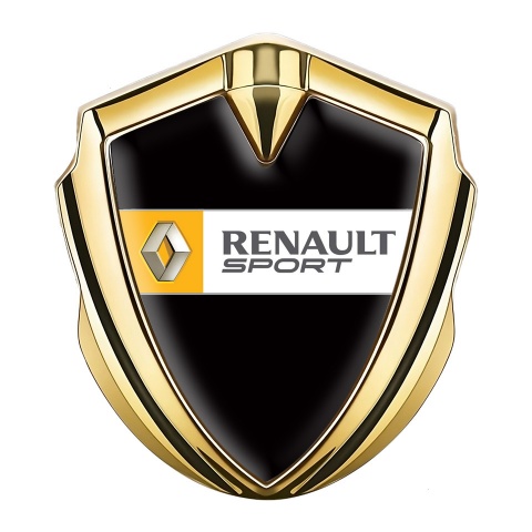 Renault Emblem Abzeichen Goldtonfarbe Schwarz Basis mit Sport Logo