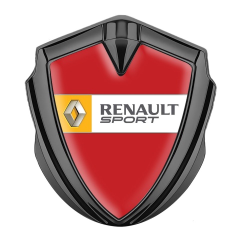 Renault Abzeichen selbstklebend Graphit Tonfarbe Rote Vorlage mit Sport Logo Auflage