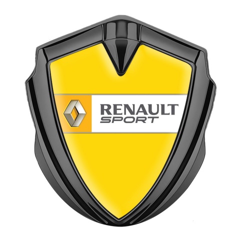 Renault Emblem Abzeichen selbstklebend Graphit Tonfarbe Gelb Vorlage mit Sport Logo Design