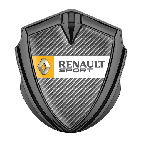 Renault Emblem Auto Zeichen Graphit Tonfarbe Grau Carbon mit Sport Logo