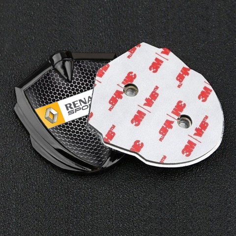 Renault Emblem Aufkleber Autozubehor Graphit Tonfarbe Perforierter Stahl Basis mit Sport logo