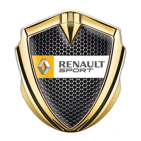 Renault Emblem Aufkleber Autozubehor Goldtonfarbe Perforierter Stahl Basis mit Sport logo