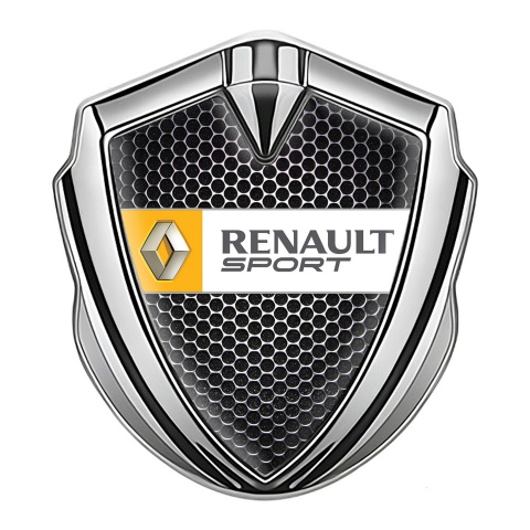 Renault Emblem Aufkleber Autozubehor Silbertonfarbe Perforierter Stahl Basis mit Sport logo