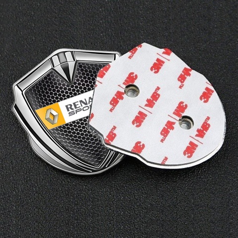Renault Emblem Aufkleber Autozubehor Silbertonfarbe Perforierter Stahl Basis mit Sport logo