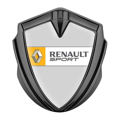 Renault Emblem Logo Schriftzug Aufkleber Graphit Tonfarbe Grau Fundament mit Sport Logo Design