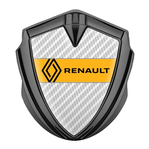 Renault Emblem Auto Zeichen Graphit Tonfarbe Weiss Carbon Design