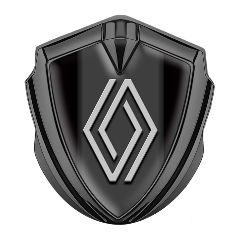 Renault Selbstklebendes Metallaufkleber Emblem Graphit Tonfarbe Schwarz Basis mit Modernes Logo