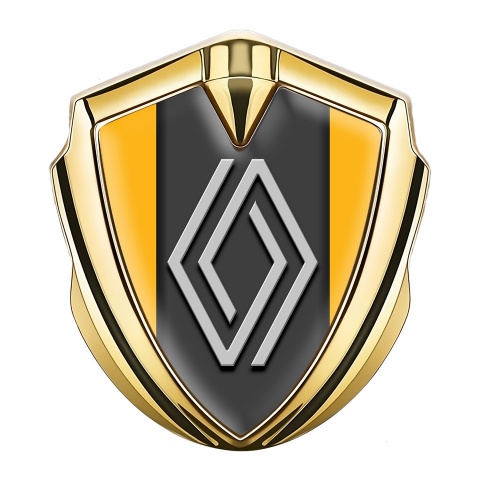 Renault Emblem Abzeichen Goldtonfarbe Orange Drucken mit Modernes Logo