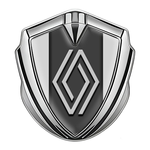 Renault Selbstklebendes Metallaufkleber Emblem Silbertonfarbe Grau Basis Modernes Logo Stil
