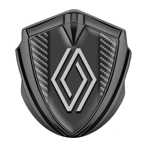 Renault Emblem Logo Schriftzug Aufkleber Graphit Tonfarbe Dunkles Karbon mit Modernes Logo Stil