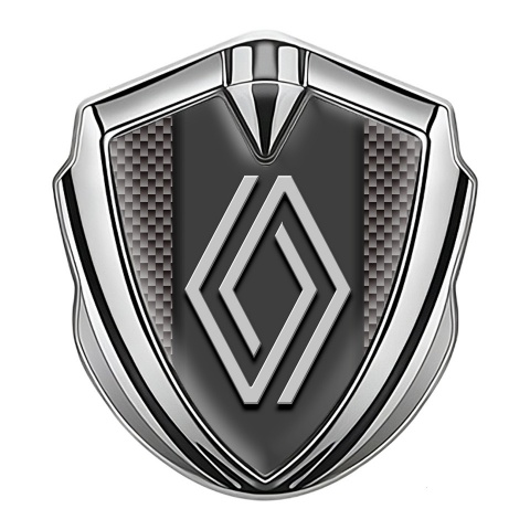 Renault Seitenflugel Emblem Aufkleber Silbertonfarbe Braun Carbon mit Modernes Logo