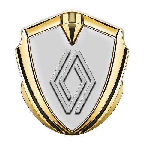 Renault Seitenflugel Emblem Aufkleber Goldtonfarbe Grau Fundament Modernes Logo