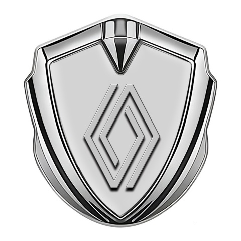 Renault Seitenflugel Emblem Aufkleber Silbertonfarbe Grau Fundament Modernes Logo