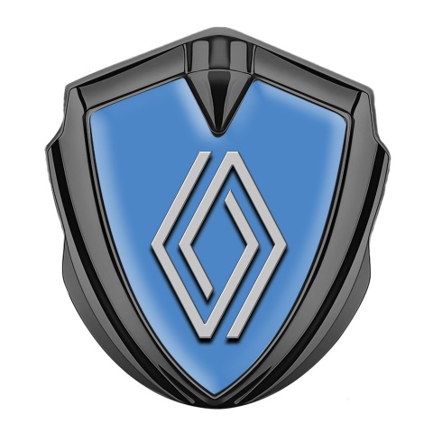Renault Emblem Abzeichen Graphit Tonfarbe Blau Fundament mit Grau Logo