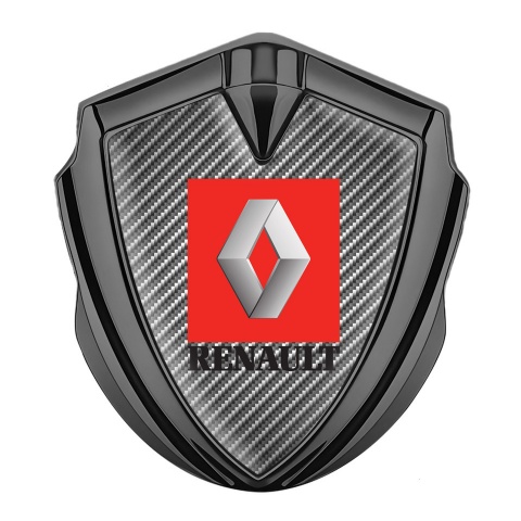 Renault Emblem Abzeichen selbstklebend Graphit Tonfarbe Grau Carbon Rote Zone Logo