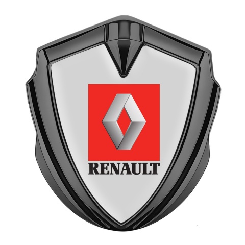 Renault Emblem Aufkleber Autozubehor Graphit Tonfarbe Grau Basis mit Rote Zone Logo