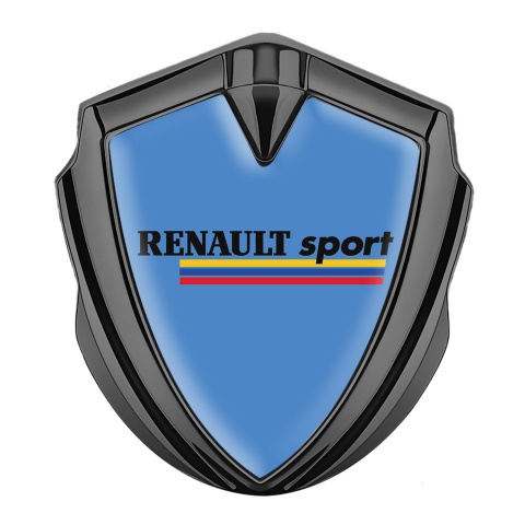 Renault Sport Emblem Aufkleber Autozubehor Graphit Tonfarbe Blau Hintergrund mit Dreifarbig Logo