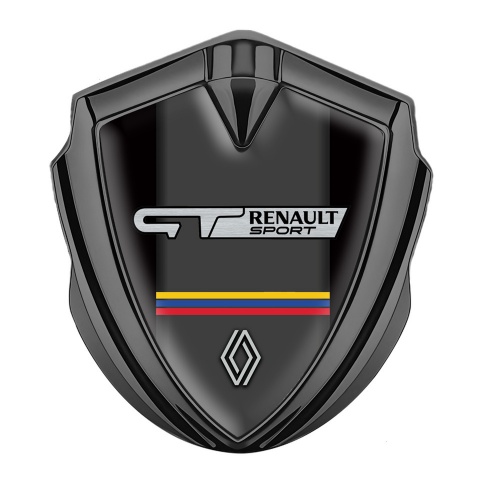 Renault Emblem Abzeichen selbstklebend Graphit Tonfarbe Schwarz Basis GT Logo Stil