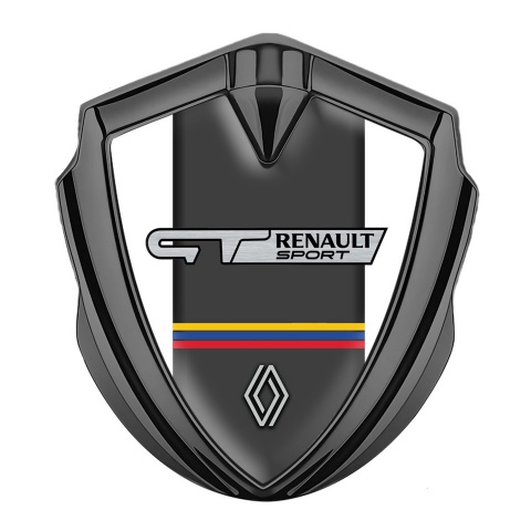 Renault GT Emblem Aufkleber Autozubehor Graphit Tonfarbe Weiss Hintergrund mit Sport LOgo