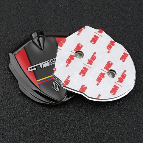 Renault Gt Selbstklebendes Metallaufkleber Emblem Graphit Tonfarbe Rote Bsis mit Sport Logo