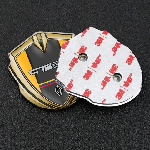 Renault GT Emblem Logo Schriftzug Aufkleber Goldtonfarbe Gelb Basis mit Sport Logo Stil