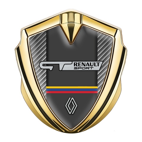 Renault GT Seitenflugel Emblem Aufkleber Goldtonfarbe Grau carbon mit Sport Logo