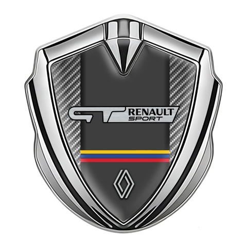 Renault GT Seitenflugel Emblem Aufkleber Silbertonfarbe Grau carbon mit Sport Logo