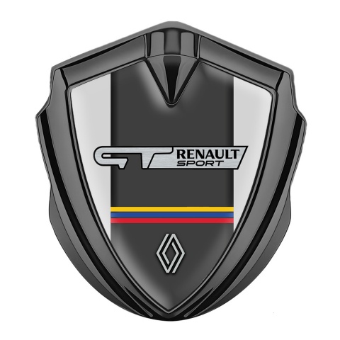 Renault GT Emblem Auto Zeichen Graphit Tonfarbe Grau Basis mit Sport Logo