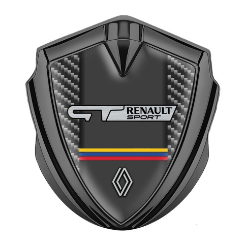 Renault Gt Emblem Aufkleber Autozubehor Graphit Tonfarbe Dunkles carbon mit Sport Logo