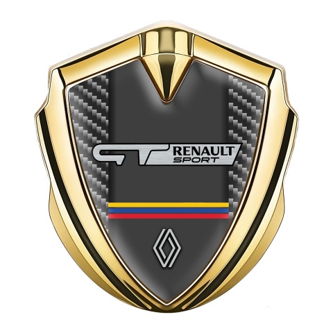 Renault Gt Emblem Aufkleber Autozubehor Goldtonfarbe Dunkles carbon mit Sport Logo