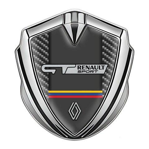 Renault Gt Emblem Aufkleber Autozubehor Silbertonfarbe Dunkles carbon mit Sport Logo
