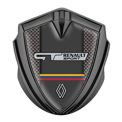 Renault Gt Emblem Logo Schriftzug Aufkleber Graphit Tonfarbe Braun Carbon mit Sport Logo