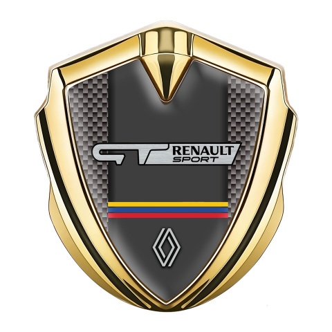 Renault Gt Emblem Logo Schriftzug Aufkleber Goldtonfarbe Braun Carbon mit Sport Logo
